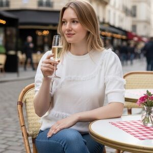 Edinburgh KNITWEAR cotton fringe tee